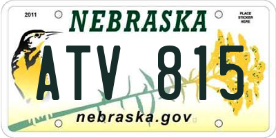 NE license plate ATV815