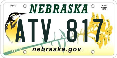 NE license plate ATV817
