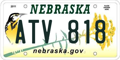 NE license plate ATV818