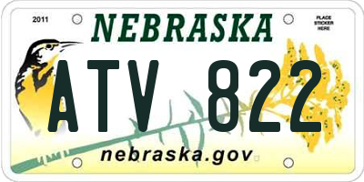 NE license plate ATV822