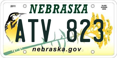 NE license plate ATV823