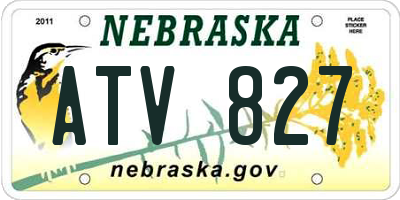 NE license plate ATV827