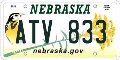 NE license plate ATV833
