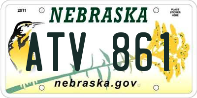 NE license plate ATV861