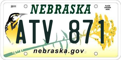 NE license plate ATV871