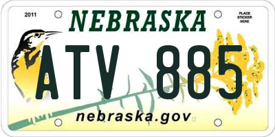 NE license plate ATV885