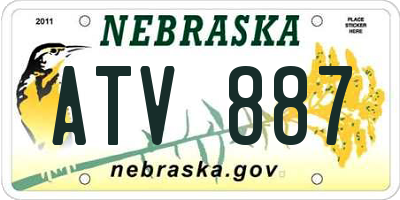 NE license plate ATV887