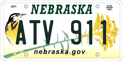 NE license plate ATV911