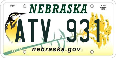 NE license plate ATV931