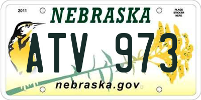 NE license plate ATV973