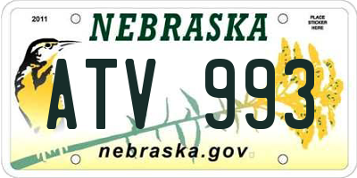 NE license plate ATV993