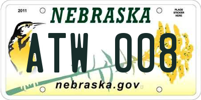 NE license plate ATW008