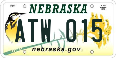 NE license plate ATW015