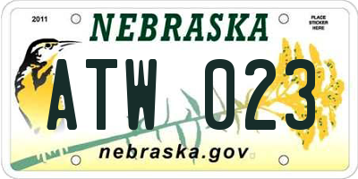 NE license plate ATW023