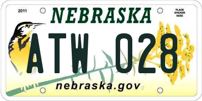 NE license plate ATW028