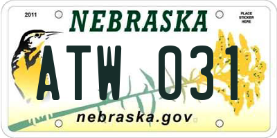 NE license plate ATW031