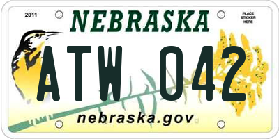 NE license plate ATW042