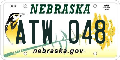 NE license plate ATW048