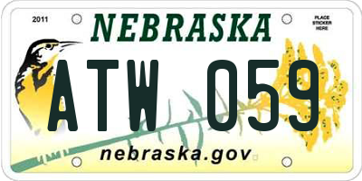 NE license plate ATW059