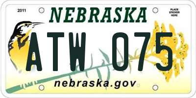 NE license plate ATW075