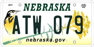 NE license plate ATW079
