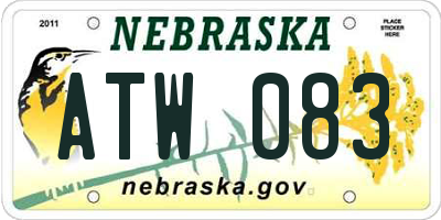 NE license plate ATW083