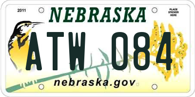 NE license plate ATW084