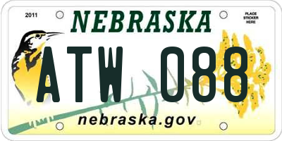 NE license plate ATW088