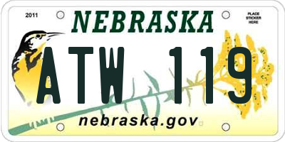 NE license plate ATW119