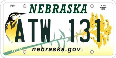 NE license plate ATW131