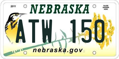 NE license plate ATW150
