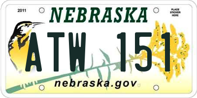 NE license plate ATW151