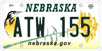 NE license plate ATW155