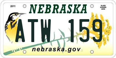 NE license plate ATW159