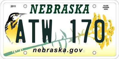 NE license plate ATW170