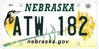 NE license plate ATW182