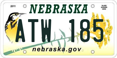 NE license plate ATW185
