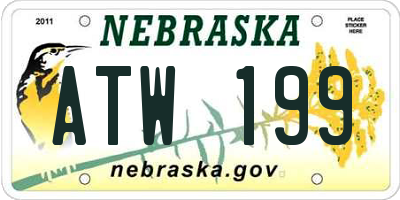 NE license plate ATW199
