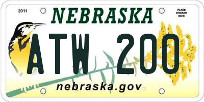 NE license plate ATW200