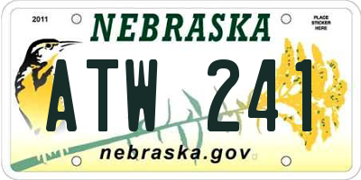 NE license plate ATW241