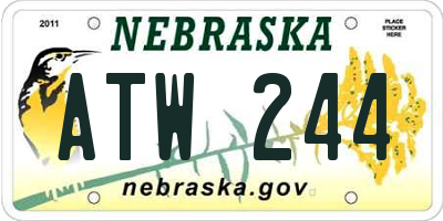 NE license plate ATW244