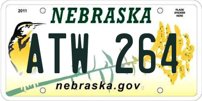 NE license plate ATW264