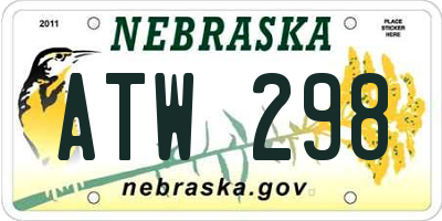 NE license plate ATW298