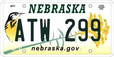NE license plate ATW299