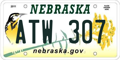 NE license plate ATW307