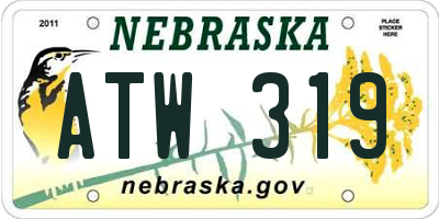 NE license plate ATW319