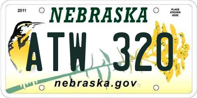 NE license plate ATW320