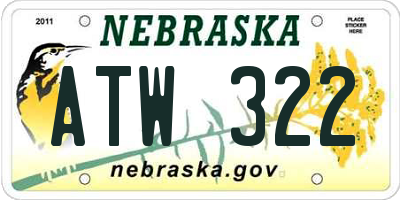 NE license plate ATW322