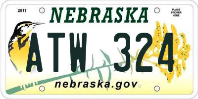 NE license plate ATW324
