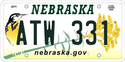 NE license plate ATW331